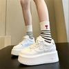 Fashion 2025 New Spring and Autumn New Style Comfortable Height Thick-soled Women's Sports Shoes Fashionable Casual White Shoes