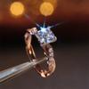 Chic Gold Color Women Twist Rings Brilliant CZ Marriage Wedding Ceremony Accessories Promise Crystal Ring Bridal Jewelry