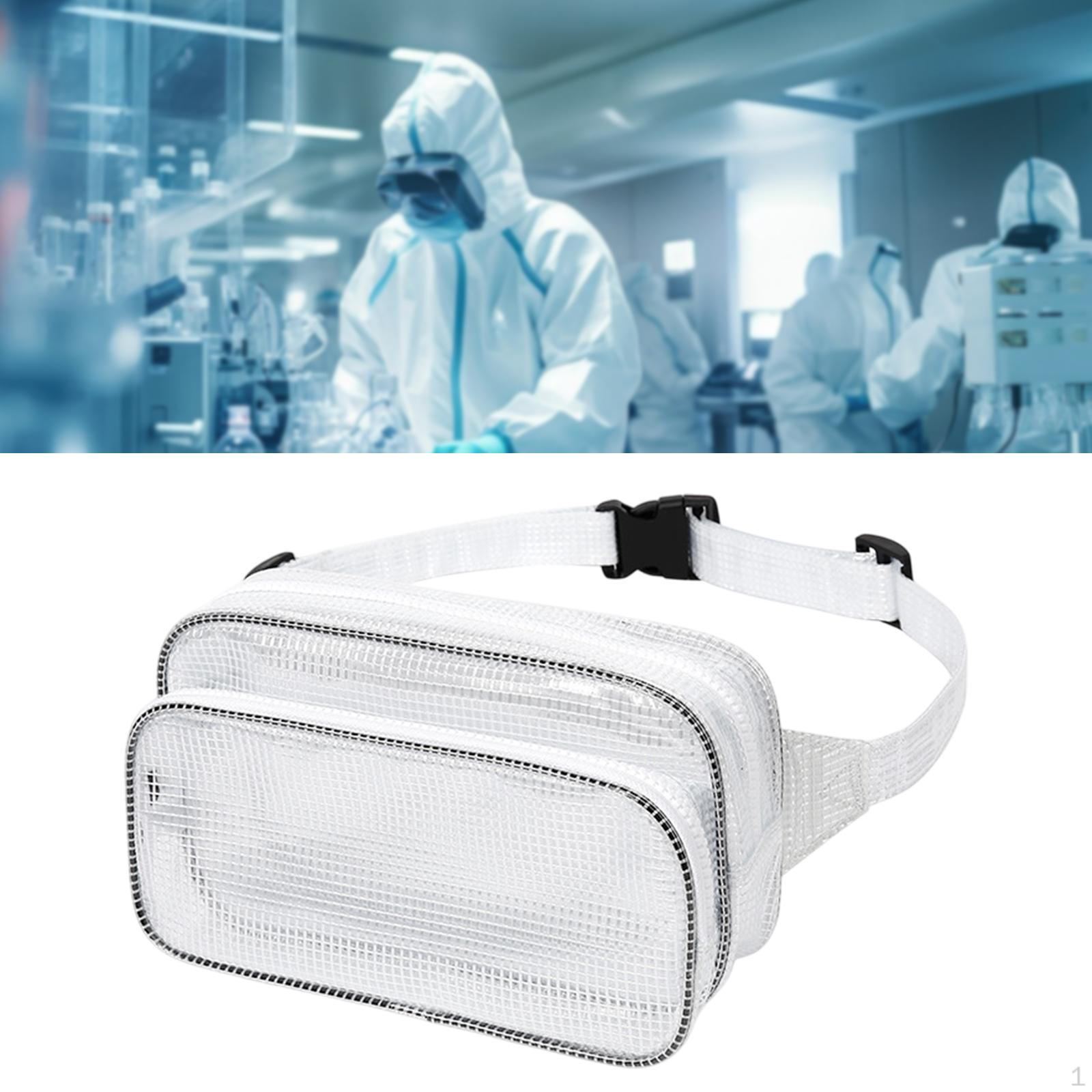 

PVC Waist Bag Electrician Belt Dustproof Anti Static Cleanroom Toolbag Clear Fanny Pack for