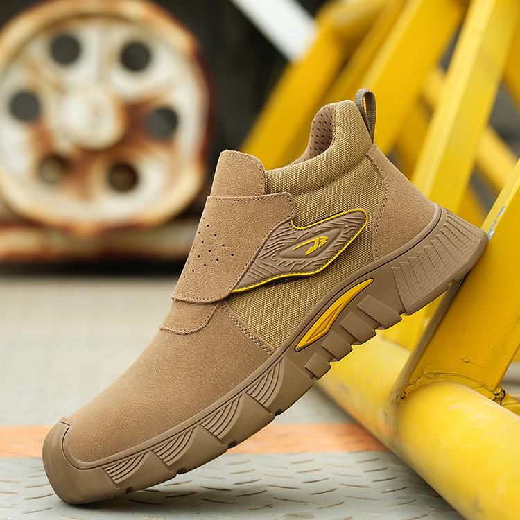 Industrial Men Rubber Steel Toe Safety Shoes Breathable Walking Style Work Shoes Anti-Smashing
