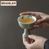 2pc/lot Green Plum High-feet Teacup Boutique Ceramic Master Cup Small Tasting Mug  Antique Meditation Cup Cafes Teaset 70ml