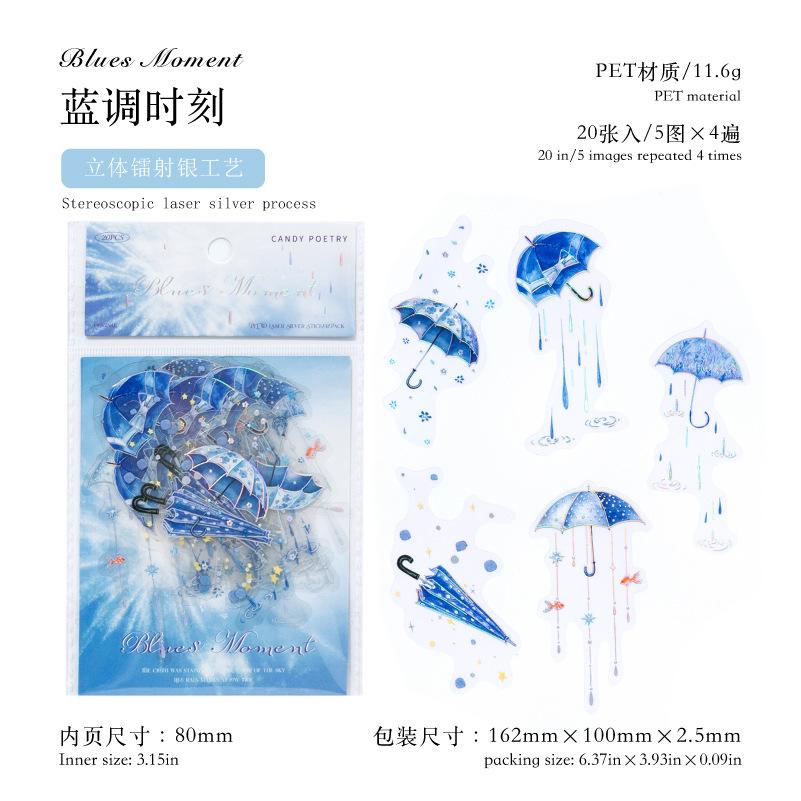 20 - sheet Dreamy Umbrella - themed Stickers for Hand - account DIY Decoration