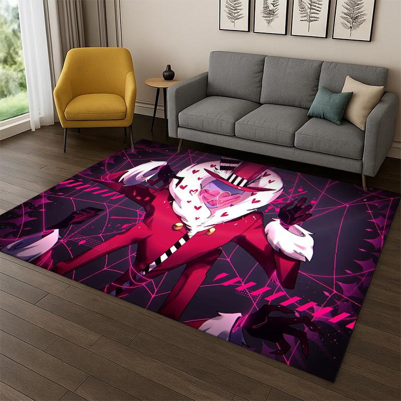 Cartoon H-Hazbin Hotel Charlie Teppich für Schlafzimmer Wohnzimmer Sofa Spielzimmer Fußmatte Heimdekoration, Kinder-Spielbereich Teppich rutschfest