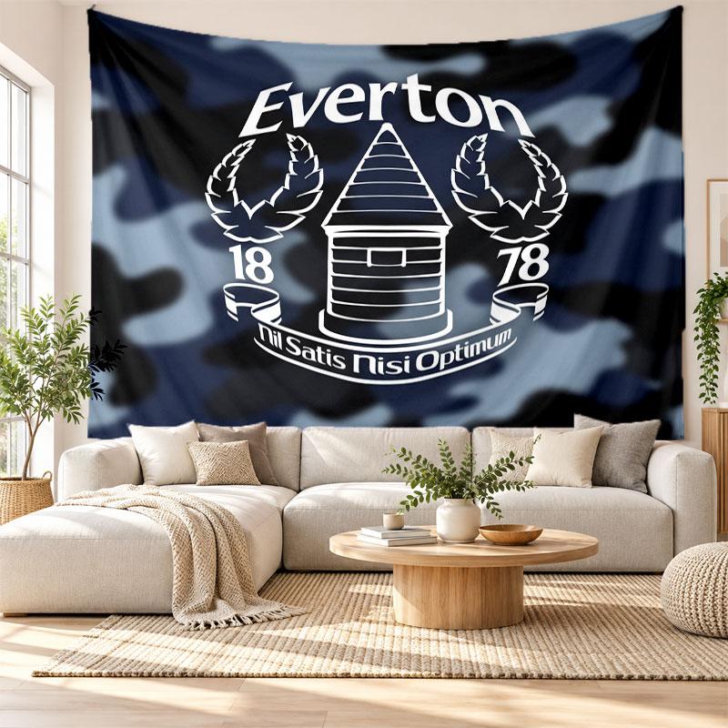 Tapeçaria de Parede de Futebol do Everton, Penduricalho de Parede em Tecido Macio, Fundo Decorativo Para Quarto Arte de Parede para Casa