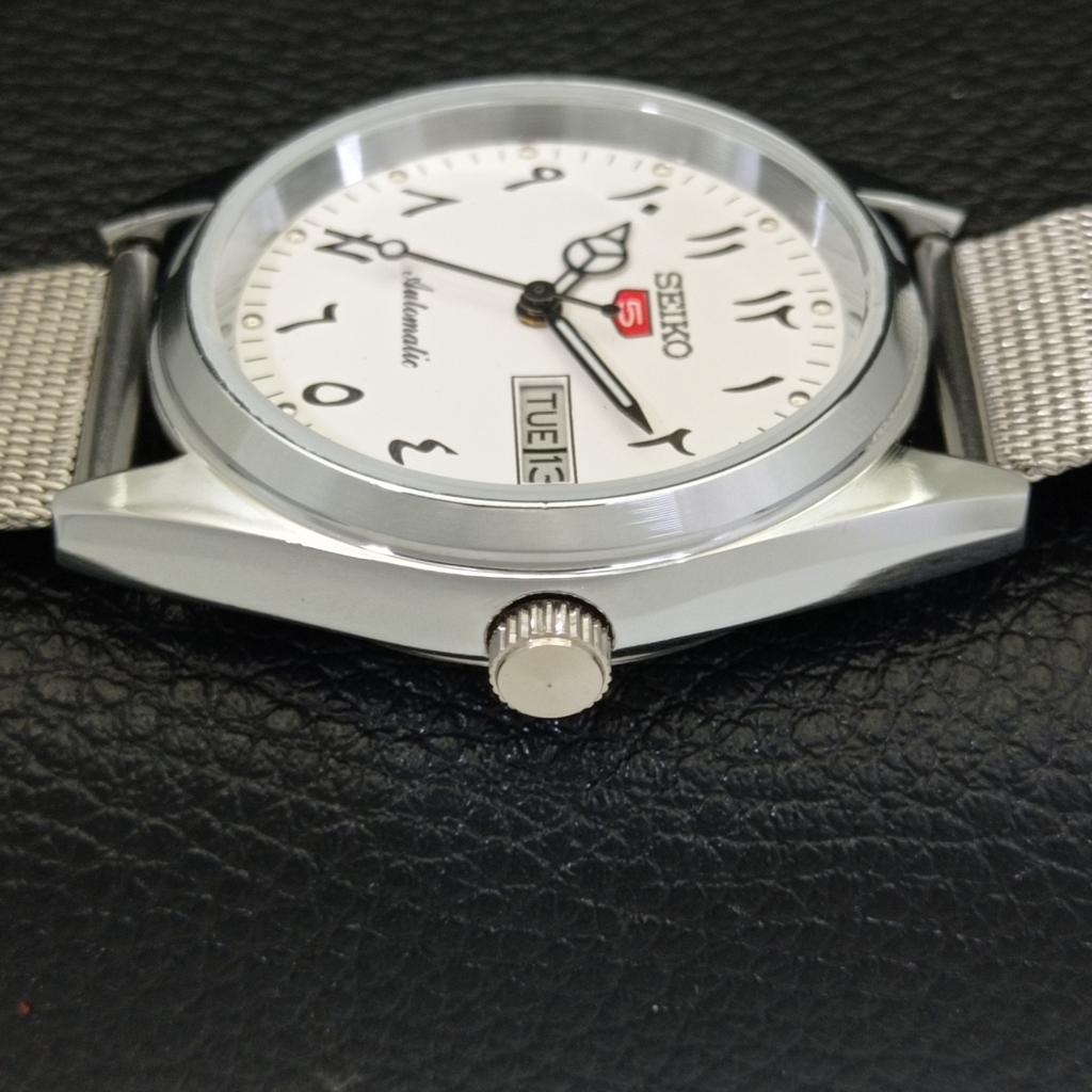 AUTOMATIC VINTAGE REFURBISHED SEIKO 5 JAPAN 6309A MENS WHITE WATCH a441182-4 Sk-a441182