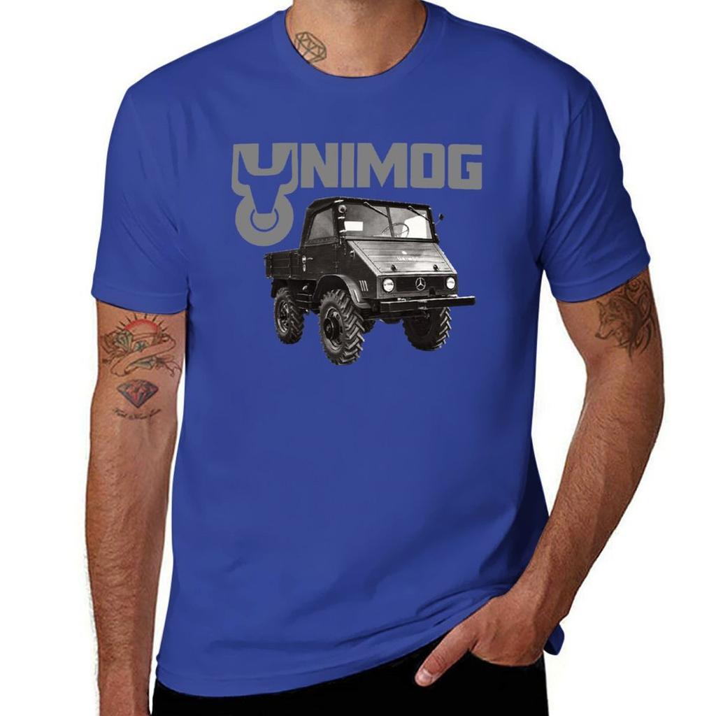 UNIMOG oldschool (auf schwarz) T-Shirt Vintage-Kleidung Schwergewichte Bluse Herren-T-Shirts