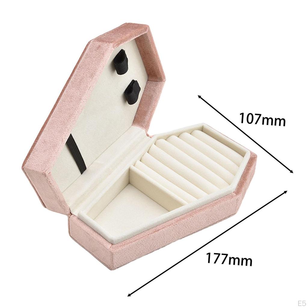 Velvet Jewelry Box Portable Earring Gift Travel Case for Engagement Party