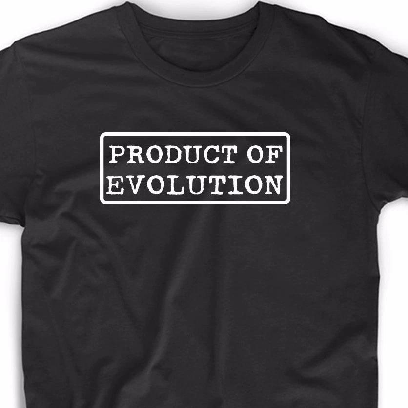 Product Of Evolution T Shirt Tee Atheist Darwin Funny Geek Science Nerd Cute Fun M