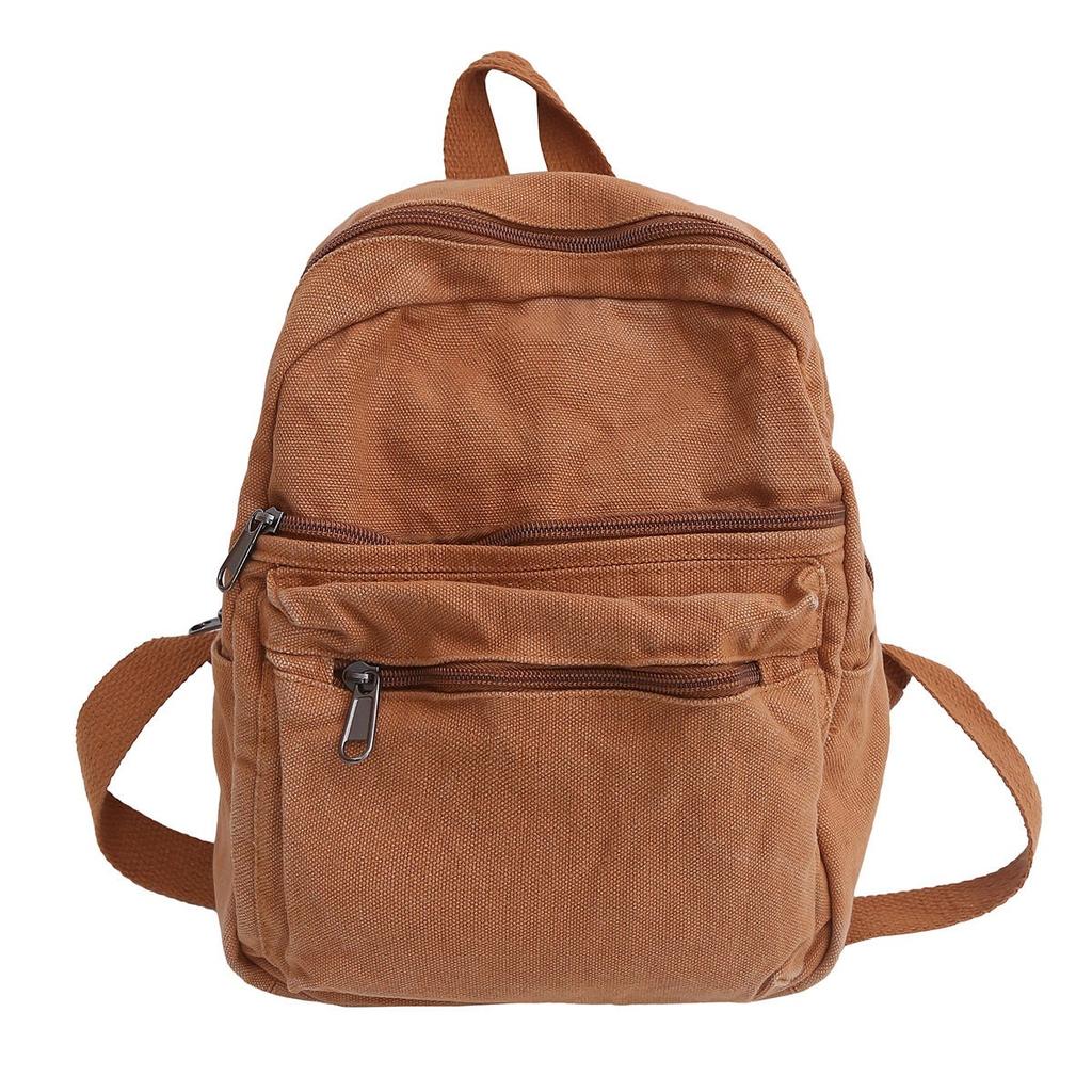 Schoolbag Japanese Washed Canvas Literary Retro Small Backpack Female College Student Tide Brand Casual Versatile Mini Mountaineering Backpack