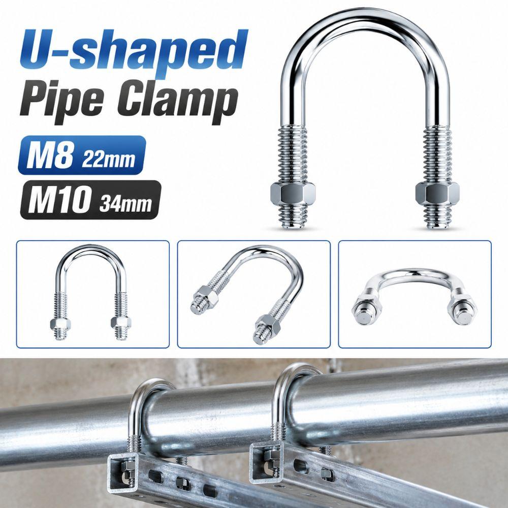 Multifunctional U-shaped Pipe Clamp with Screw Nut Fixed Clamp Pipes, Building Fasteners