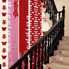 Double Happiness Stair Decor: Rustic Wedding Handrail & Wall Garland Set