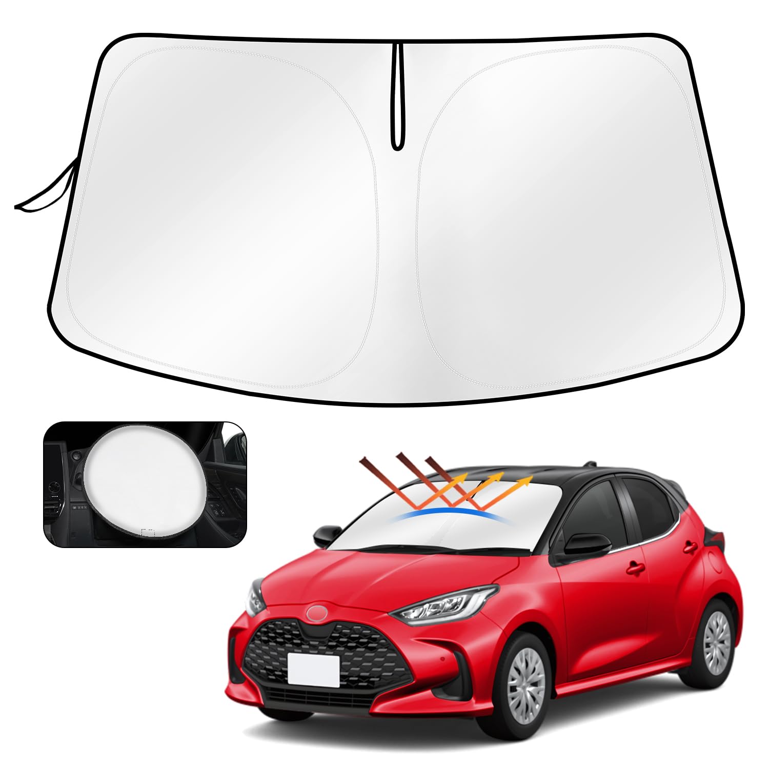 

Cartist Toyota Yaris Передній Сонцезахисний екран для лобового скла Yaris UV Індивідуальний Внутрішній Легкозберігаючий мішок Прямо від виробника Сонцезахисний козирок, Сонцезахисний екран, Шторка,