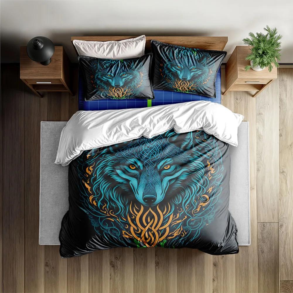 Arctic Wolf Germanisches Bettbezug-Set EU Einzel Doppel King US Twin Full Queen Größe Bettwäsche-Set