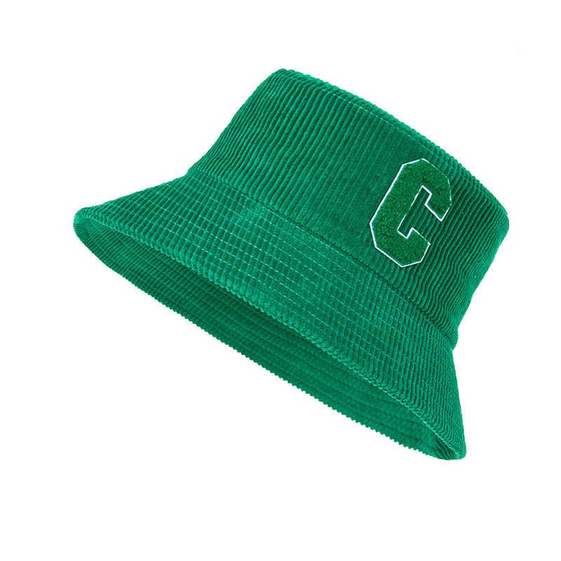 Spring and Autumn New Trendy Retro Letter Corduroy Bucket Hat for Men and Women Outdoor Wear Casual Sunshade Basin Hat
