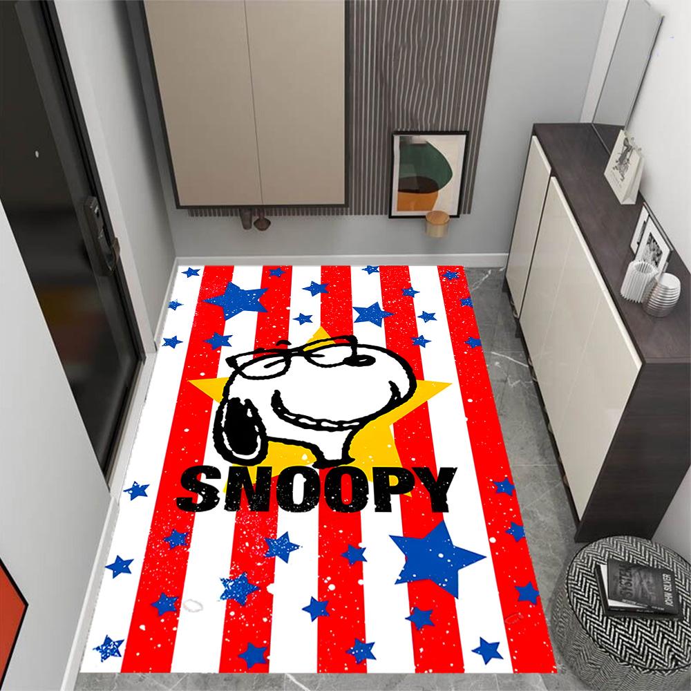 Snoopy And Woodstock Friendship Themed Anti-Slip Rugs - Polyester Home Decor, Suitable for Bedrooms, Living Rooms, Doorways, Studios, and Decorations