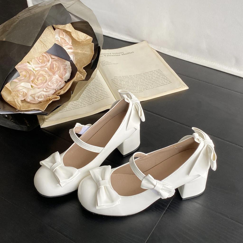 New Spring Autumn Mary Jane Shoes Fashion Shallow Round Toe Mid Heel Shoes Ladies Elegant Outdoor Single Pumps Shoes