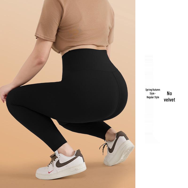 

Women s High-Waist Plus Size Yoga Pants - Autumn/Winter Velvet-Lined, Slim Fit, Non-Slip, Warm Base Layer S (80-90 jin)