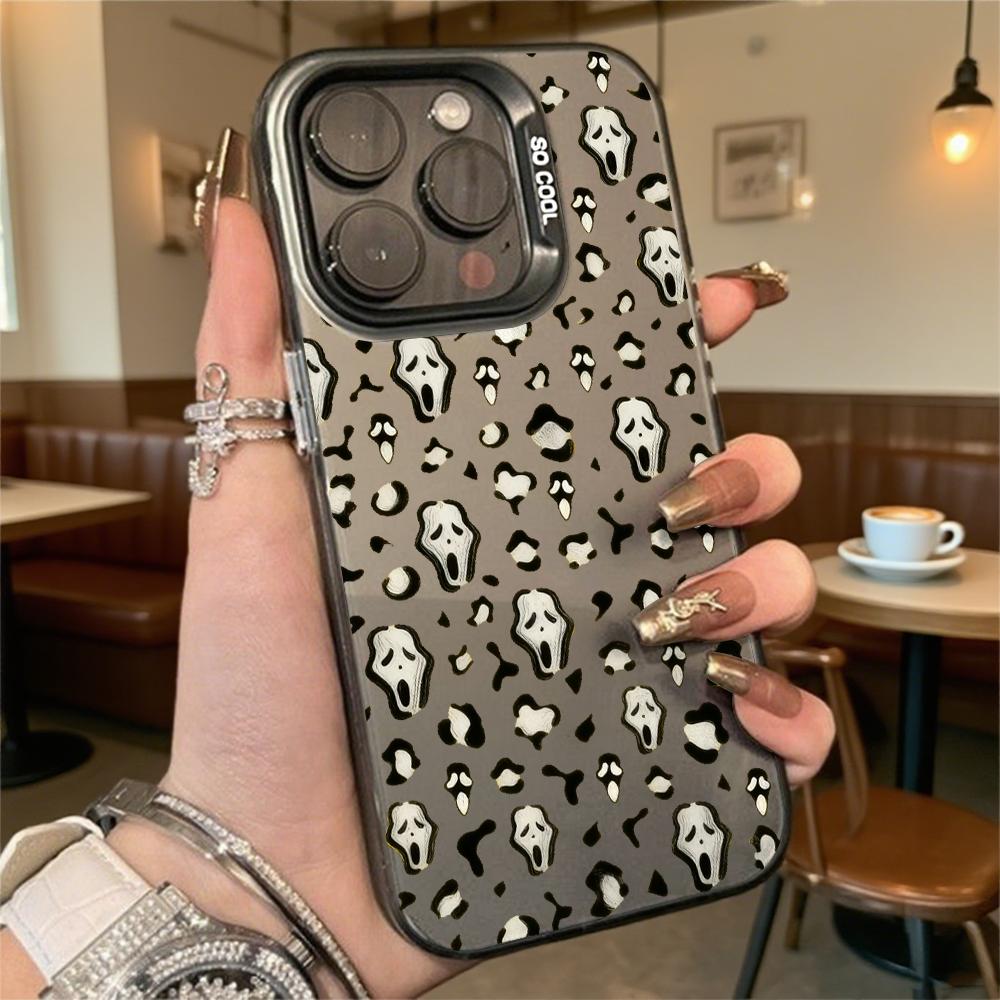 Ghost Face Pattern Shockproof Phone Case for Iphone 16 15 14 13 12 11 Pro Max/Mini Anti-Scratch Premium Hard Cover