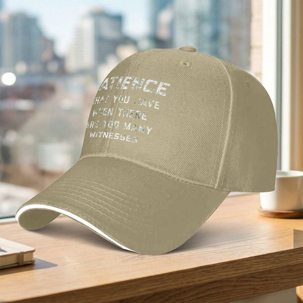Unisex Adjustable Duckbill Baseball Cap With Patience Letter Print Lightweight Sports Casual Hat For Men Women