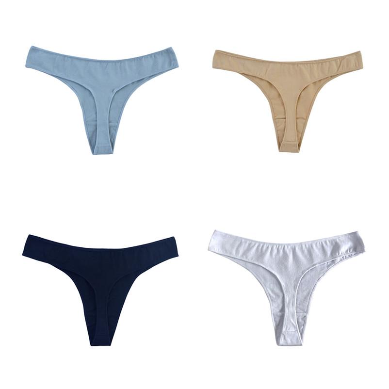 4PCS Unterwäsche Damen G-String Sexy Slips Baumwollhöschen Damen Atmungsaktive Tangas Niedrige Taille Unterwäsche
