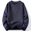 2025 Men's Winter Sweater: Mid-Aged Plush Knit, Thickened, Round Neck, Dad Style, Casual, Warm