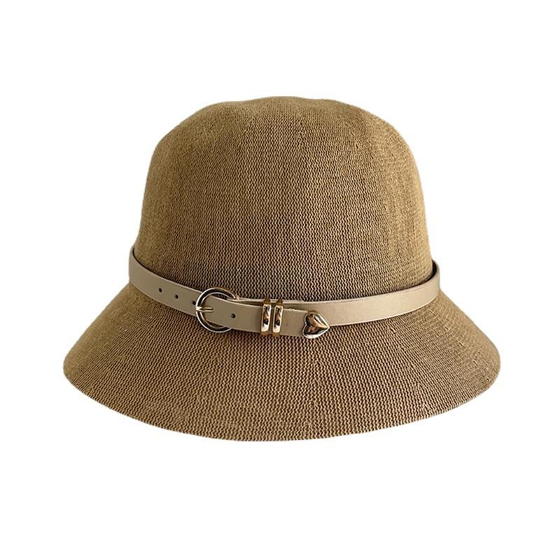 Cotton and Linen Hat Women's Spring and Autumn Thin Women's Bucket Hat Breathable Sun Hat Basin Hat Sunscreen Sun Hat Tide