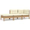 Day and Night - Day and Night Garden Furniture 3 Pieces Solid Pine Wood with Cream Cushions