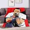 Singer Illustration with Tattoos Patterned flannel blanket perfect for the bedroom living room, sofa, or a little nap