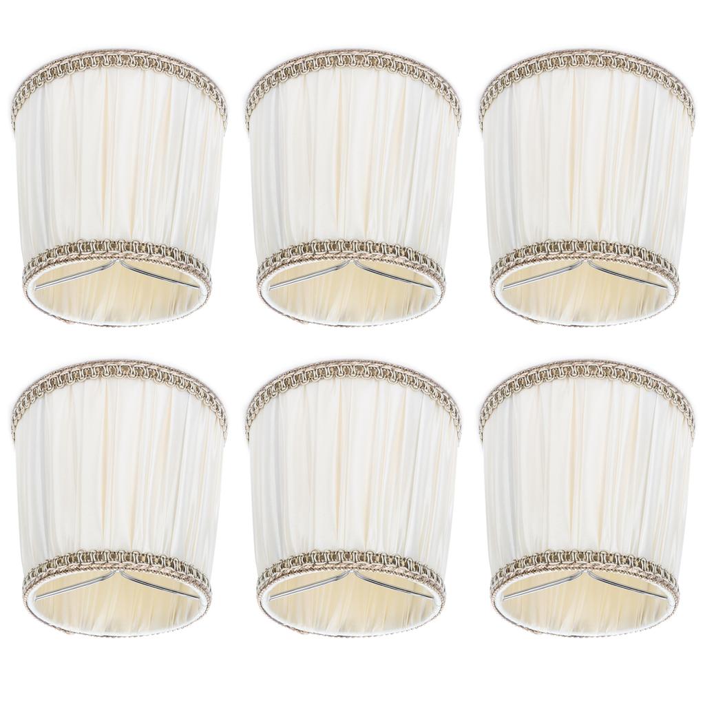 6Pcs Fabric Lampshade Modern Chandelier Table Lamp Cover for E14 Screw Home Accessory