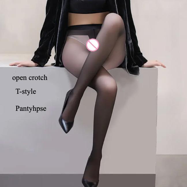 Dating Sheer Pantyhose T Crotch Transparent Stockings Night Club Thigh High Tights For Women Lady