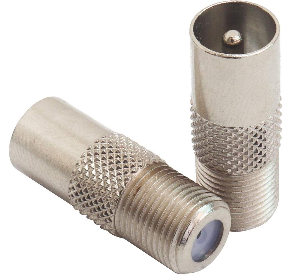 Audiophiler Konvertierungsstecker PAL-Typ Stecker F-Typ Buchse Set PAL - 2-teilig (9,5 mm)