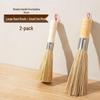 Natur Bambus Küchenbürsten Set: Altmodische Topfbürste, Spülbürste, Bambusbesen und Luffa-Seidenbürste.