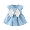 Baby Girls Bow-knot Mini Dress Children Baby Summer Short Sleeve Dress