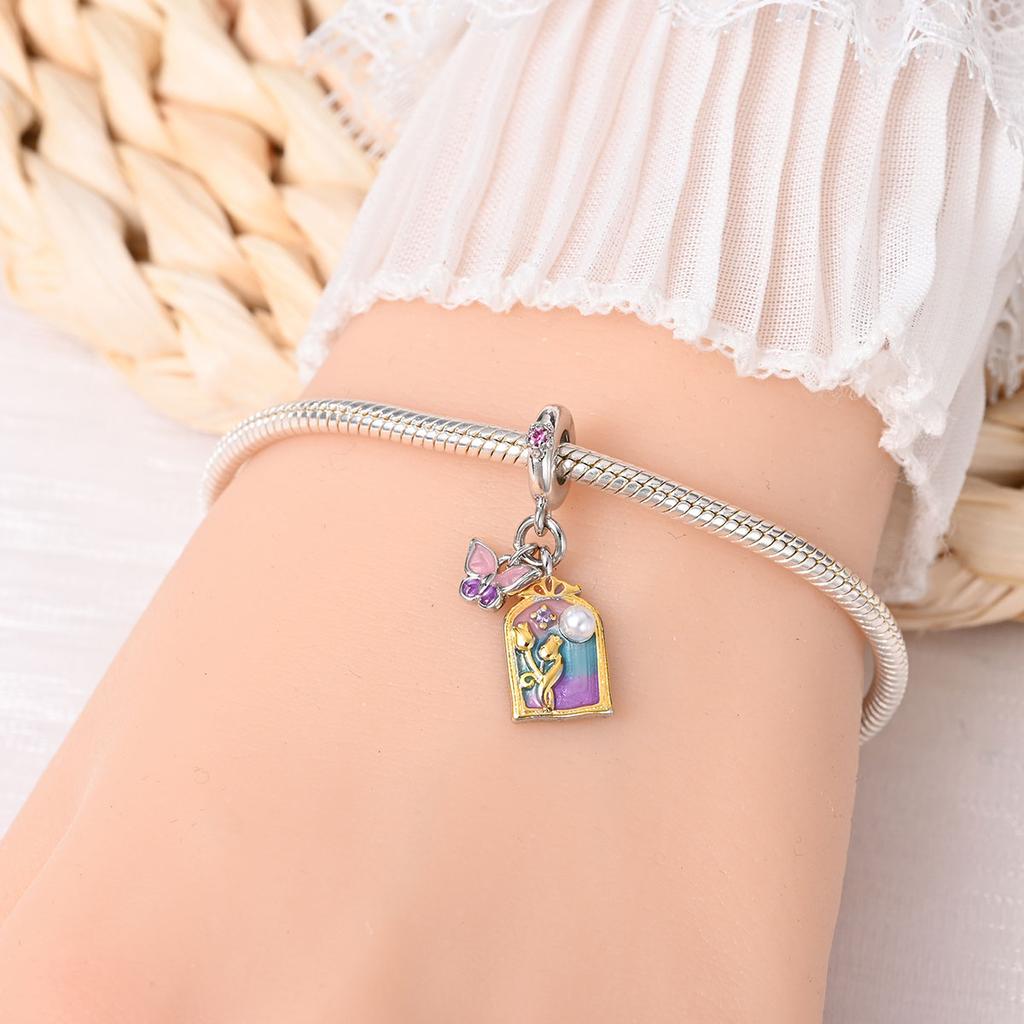 New In Luminous Color Zircon Pendant Charm Bead Fit Bracelet Necklace Keychain Women Luxury Diy Jewelry Party Festival Gift
