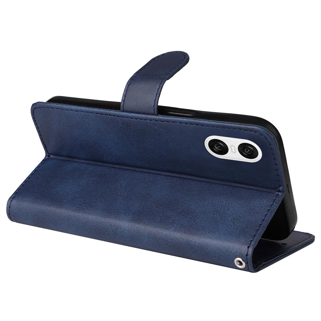 Für Sony Xperia 10 VI Hülle Kalbsleder-Textur Geldbörse Kartenfächer Anti-Drop Handyhülle