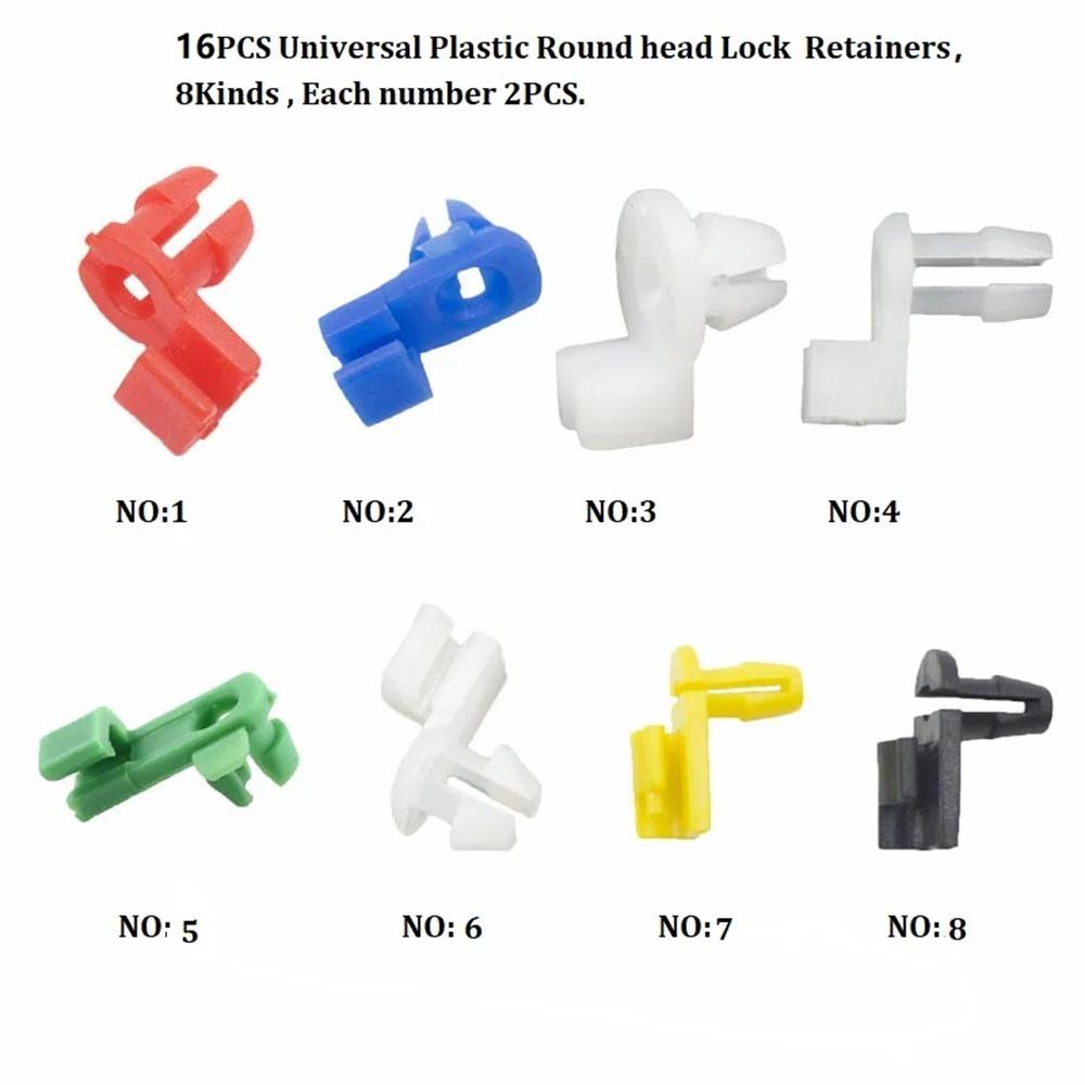 16Pcs Mixed Car Door Lock Rod Clip Fastener Retainer Rivet Buckle Assortment Kit