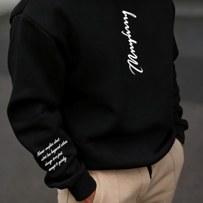 Męska bluza z okrągłym dekoltem, Przytulna miękka