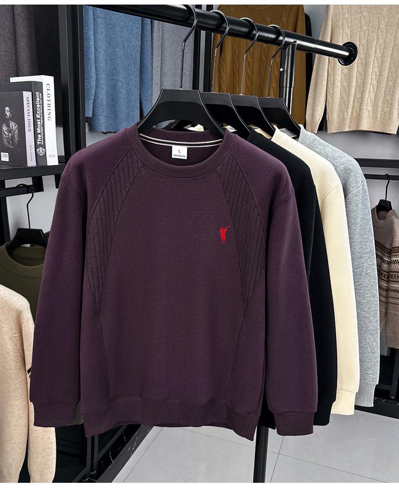 Men's Autumn 2025 Long-Staple Cotton Drop Shoulder Hoodie - Trendy Loose Fit, Long Sleeve