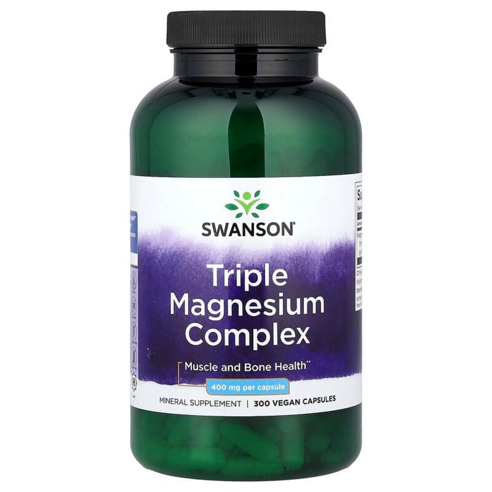 Swanson Triple Magnesium Complex 400mg Vegan Capsules 300 Tablets 1 pcs