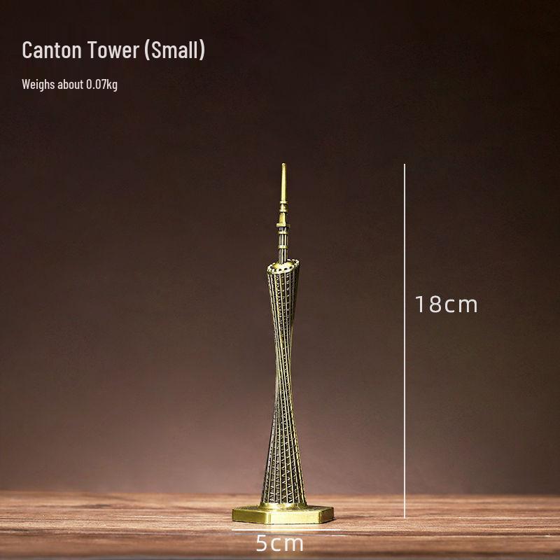 High-End Metal Landmark Building Model for Office & Living Room Decoration