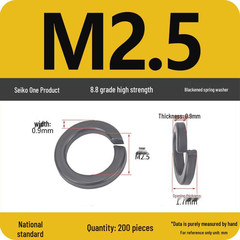 8.8 Grade Black Shock Absorbing Washer M3-M16