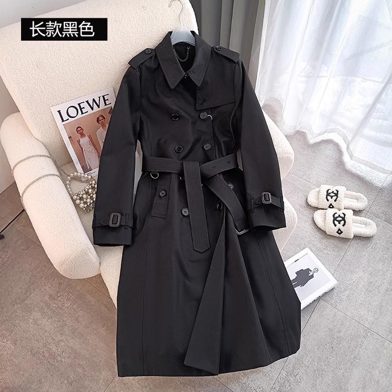 Long trench coat women's autumn clothing high-end feeling over the knee fashion waist temperament double-breasted jacket