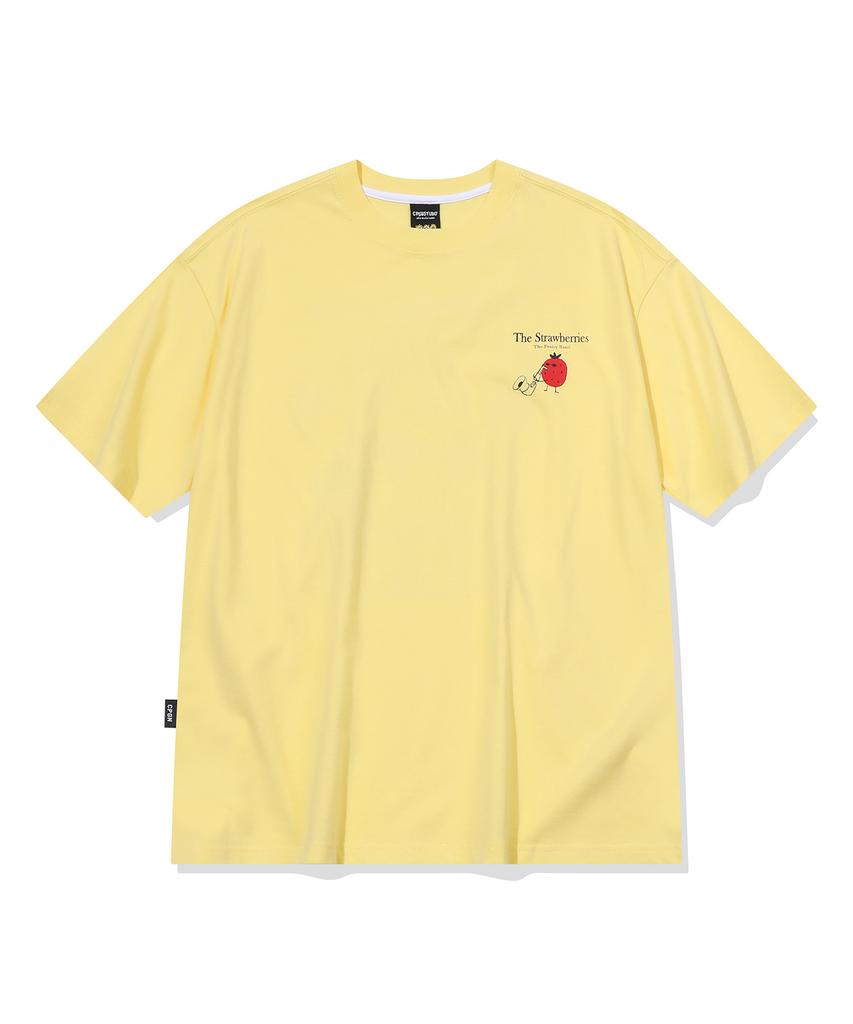 CPGN STUDIO Strawberry Band Short Sleeve T-Shirt Lemon