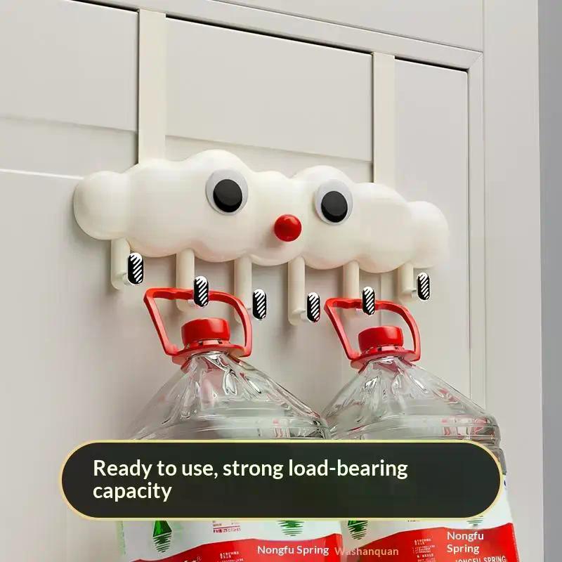 Cute Cloud-Shaped Over-the-Door Clothes Hanger Multipurpose Wall-Mounted Hook For Bathroom And Kitchen Non-Punching Door Back