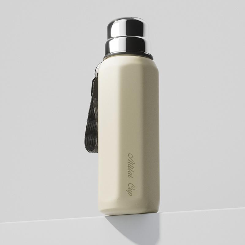 

Новая термокружка из нержавеющей стали большой емкости с пружинящей стальной крышкой станет чашкой подарков двойного назначения 650ML