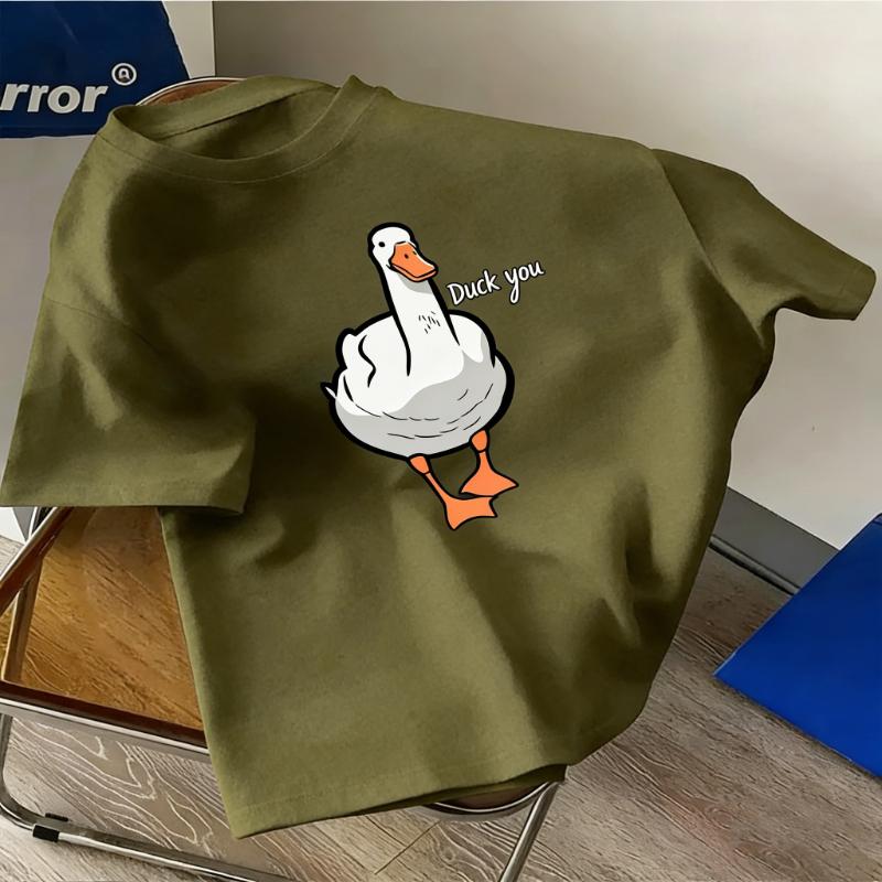 

Смешная Пародийная Утка Вы Принт Хлопок Унисекс Летняя Мода Футболка Роскошная Повседневная Уличная Одежда Y2K Милый Топ С Круглым Вырезом Короткий Рукав S