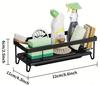 Organizer Basket Shelf for Sink with Drainer for Sponges, Black Washing Liquid