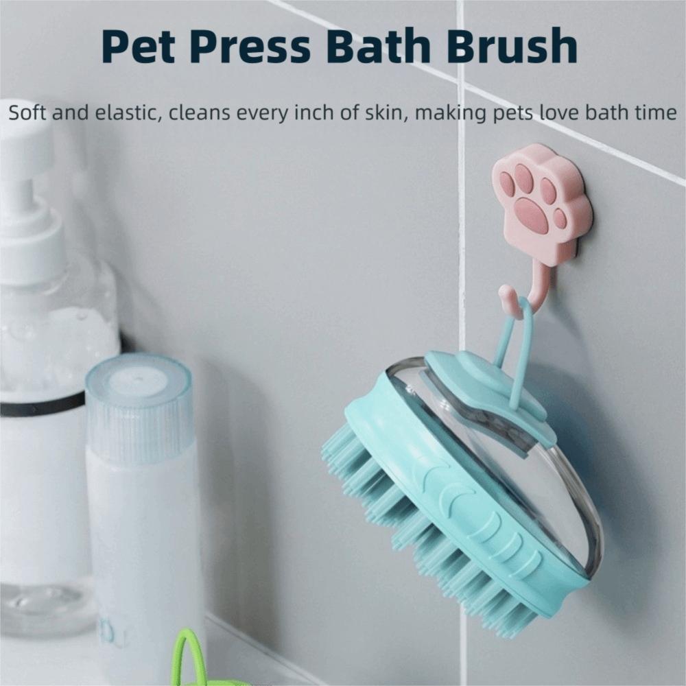 Soothing Massage Pet Shower Comb Soft Silicone Bristles Dog Bath Brush  Grooming Long Short Haired