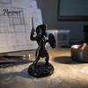 Desktop Decorative Ornaments 3D Printed Female Gladiator Statue, Spartan Woman Warrior Figurine with Cool Armor Shield, Historical Ornament