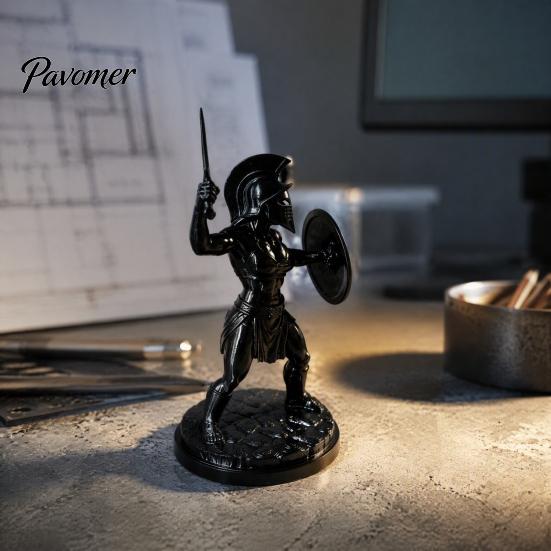 Desktop Decorative Ornaments 3D Printed Female Gladiator Statue, Spartan Woman Warrior Figurine with Cool Armor Shield, Historical Ornament